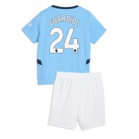 Camiseta Manchester City Josko Gvardiol #24 Primera Equipación para niños 2024-25 manga corta (+ pantalones cortos)